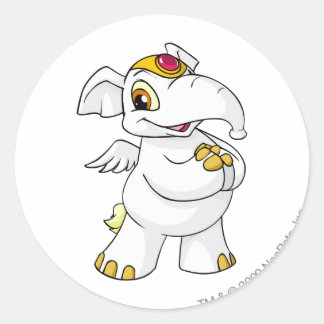 Pegatina Redonda Elephante White