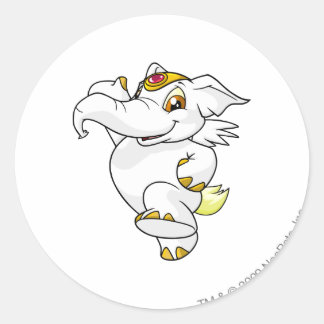 Pegatina Redonda Elephante White