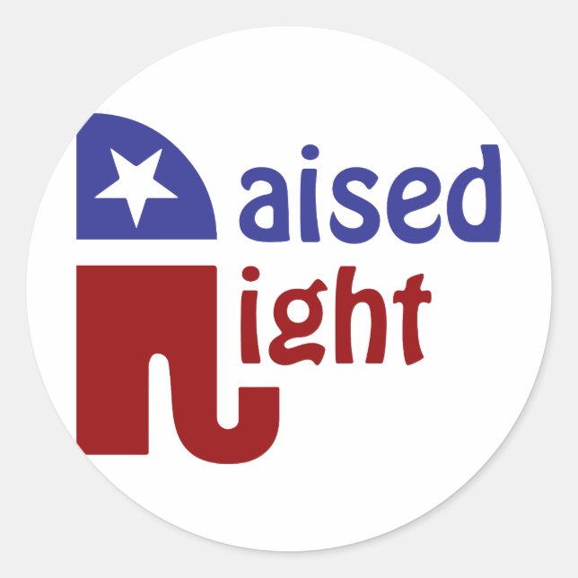 Pegatina Redonda Elevado a la derecha (Anverso)