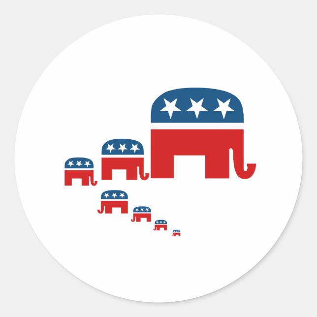 Pegatina Redonda Elevándolos republicanos (Anverso)