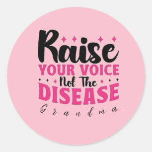 Pegatina Redonda Elevar la conciencia sobre el cáncer de mama de vo