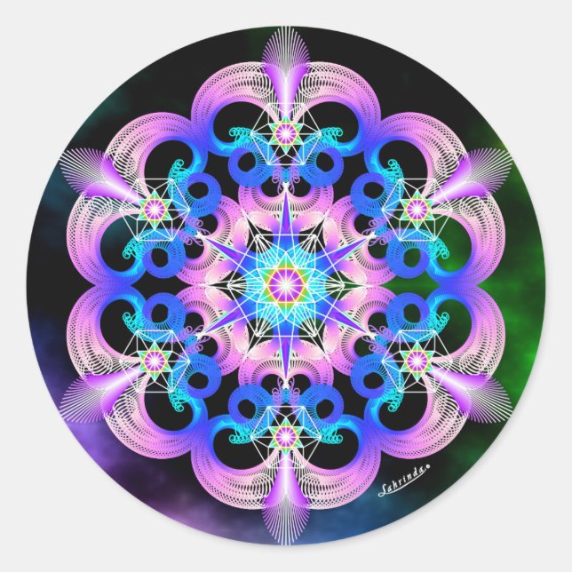 Pegatina Redonda Elevar las frecuencias (Anverso)