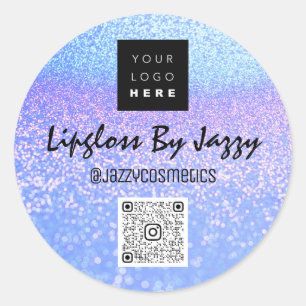 Pegatina Redonda Elevar tu marca con el logotipo del código QR oceá