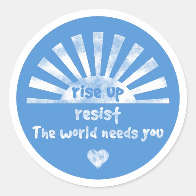 Pegatina Redonda Elevar y resistir la hoja de Pegatinas (Anverso)