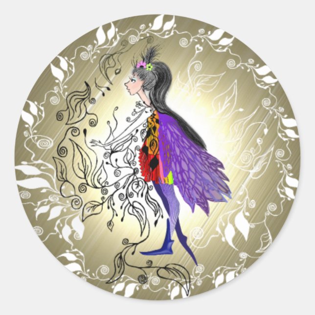 Pegatina Redonda Elf (Anverso)