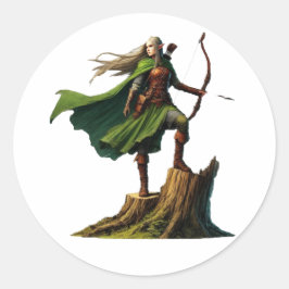 Pegatina Redonda Elf con Bow