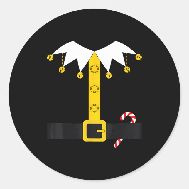 Pegatina Redonda Elf Costume  (Anverso)