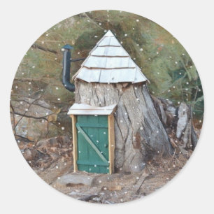 Pegatina Redonda Elf House