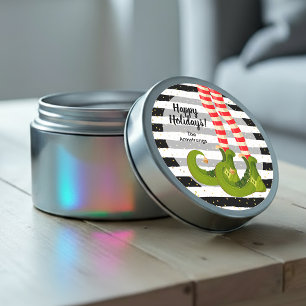 Pegatina Redonda Elf Legs Felices Fiestas