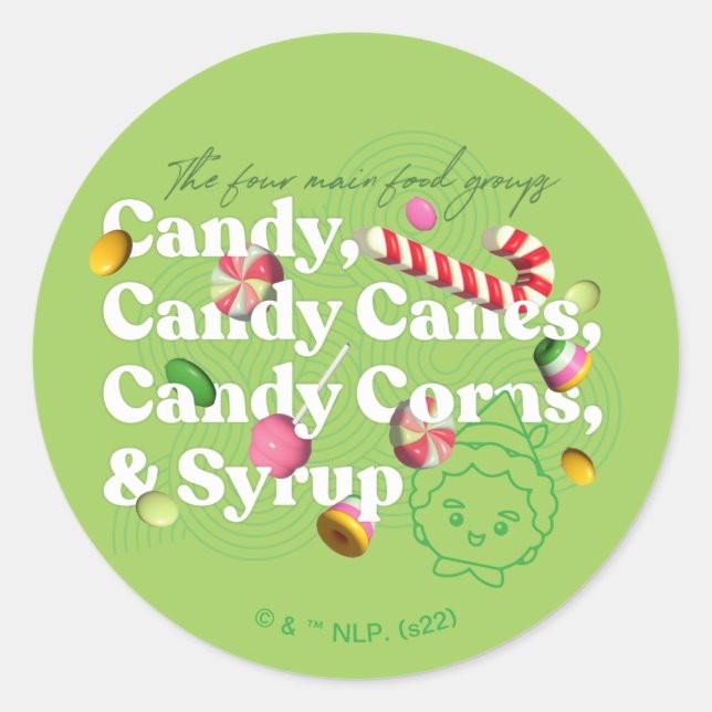 Pegatina Redonda Elf the Movie | Los Cuatro Grupos Principales De A (Anverso)