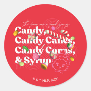 Pegatina Redonda Elf the Movie   Los Cuatro Grupos Principales De A