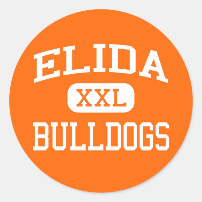 Pegatina Redonda Elida - Bulldoges - Elida High School - Elida Ohio (Anverso)