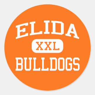 Pegatina Redonda Elida - Bulldoges - Elida High School - Elida Ohio