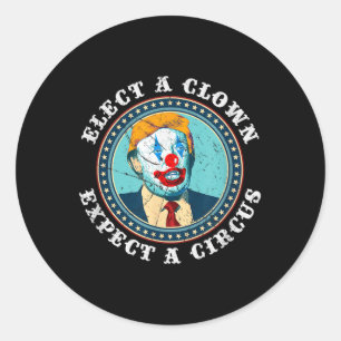 Pegatina Redonda Elige A Un Payaso Esperando Un Circo En Camiseta A