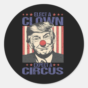 Pegatina Redonda Elige un payaso espera una camiseta de circo diver