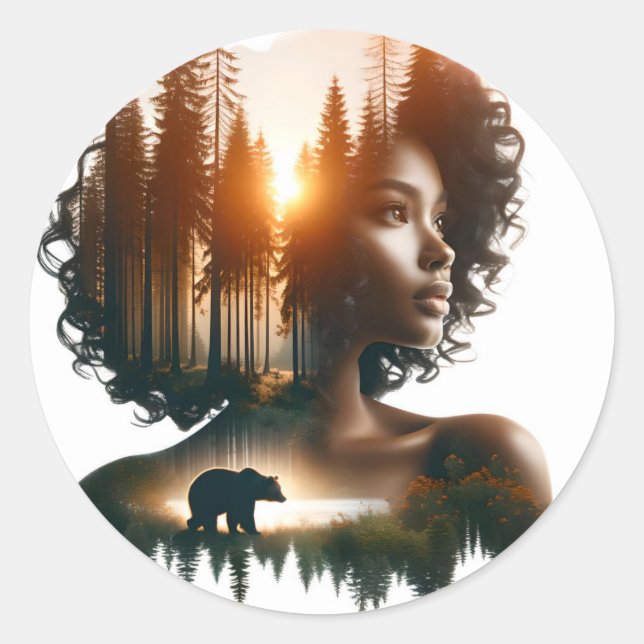 Pegatina Redonda Elijo al Oso (Anverso)