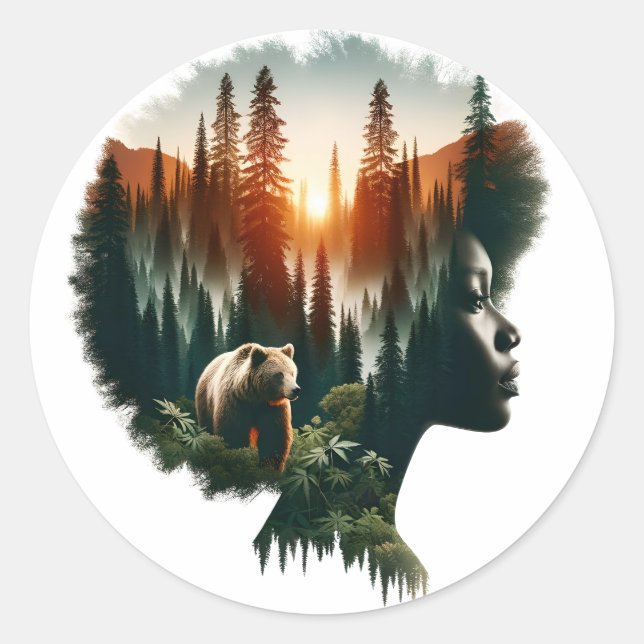 Pegatina Redonda Elijo al Oso (Anverso)