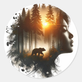 Pegatina Redonda Elijo al Oso