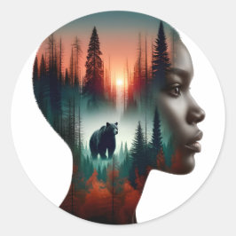 Pegatina Redonda Elijo al Oso