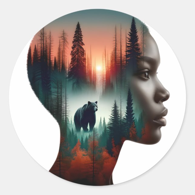 Pegatina Redonda Elijo al Oso (Anverso)