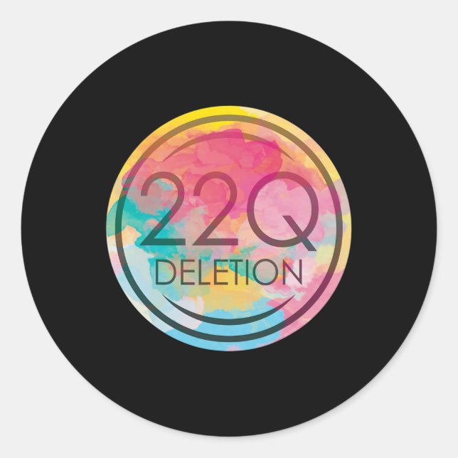 Pegatina Redonda Eliminación 22q11 Para Soporte De Conciencia 22q 2 (Anverso)
