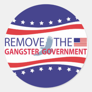 Pegatina Redonda Eliminar El Gobierno Gangster