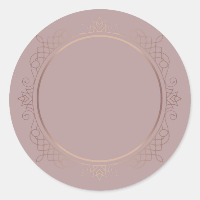 Pegatina Redonda Elite Design Rosa Gold Blank Plantilla Añadir text (Anverso)