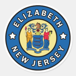 Pegatina Redonda Elizabeth New Jersey