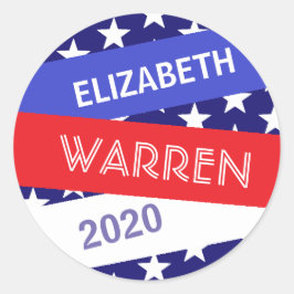 Pegatina Redonda Elizabeth Warren para presidente 2020