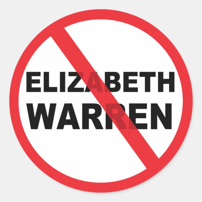 Pegatina Redonda Elizabeth Warren por el presidente Anti popular (Anverso)