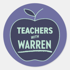 Pegatina Redonda Elizabeth Warren - Teachers with Warren