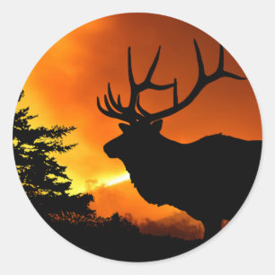 Pegatina Redonda Elk