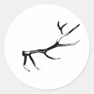 Pegatina Redonda Elk Antler