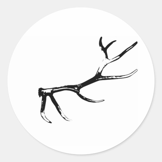 Pegatina Redonda Elk Antler (Anverso)
