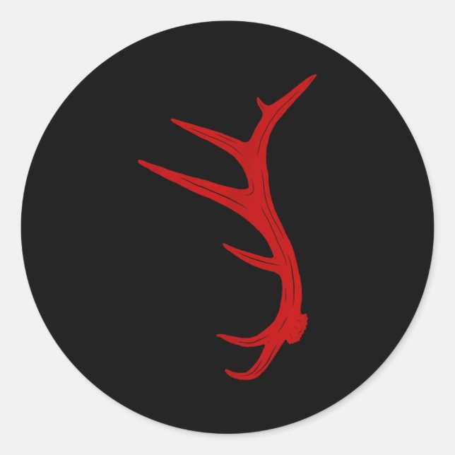 Pegatina Redonda Elk Hunting Bull Antler Shed  (Anverso)
