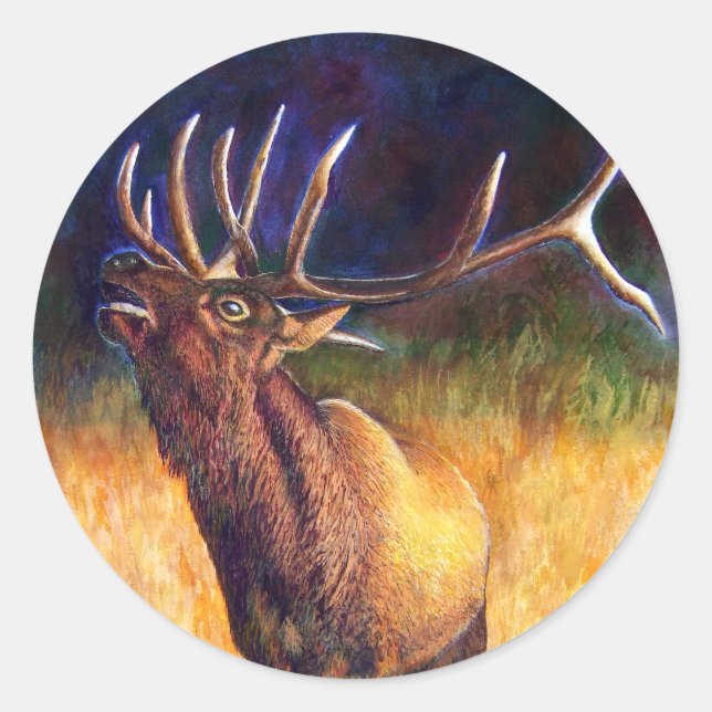Pegatina Redonda Elk, Pegatinas (Anverso)