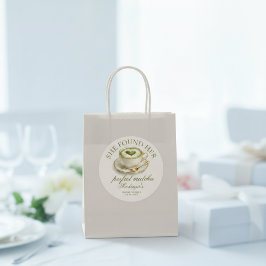 Pegatina Redonda Ella Encontró Su Boda Perfecta con Matcha