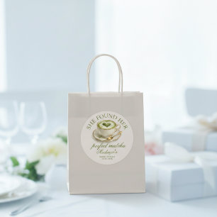 Pegatina Redonda Ella Encontró Su Boda Perfecta con Matcha