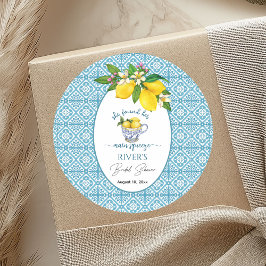 Pegatina Redonda Ella Encontró Su Fiesta de Despedida de Soltera