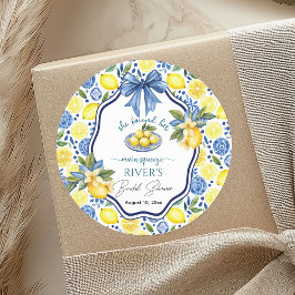 Pegatina Redonda Ella Encontró Su Principal Ducha De Brigada De Bri