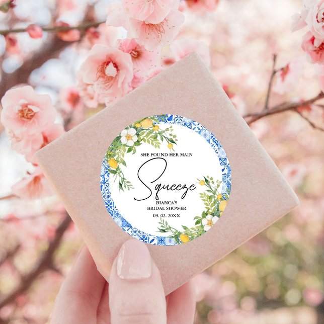 Pegatina Redonda Ella encontró su principal squeeze lemon Despedida (Subido por el creador)