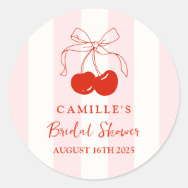 Pegatina Redonda Ella es la Guinda en la Fiesta de Despedida de Sol