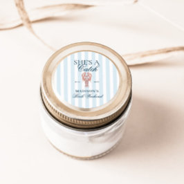 Pegatina Redonda Ella es una Cangrejo Soltera