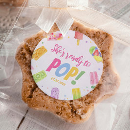 Pegatina Redonda Ella está lista para usar la píldora de la invitac