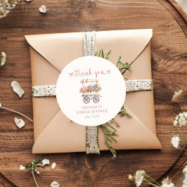 Pegatina Redonda Ella está recién salida del mercado Despedida de s