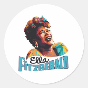 Pegatina Redonda Ella Fitzgerald