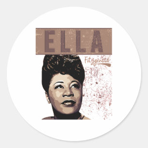 Pegatina Redonda Ella Fitzgerald