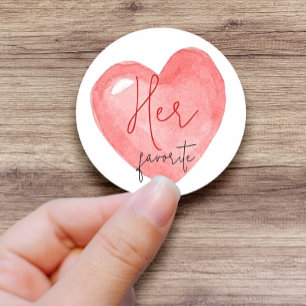 Pegatina Redonda Ella, Su, Nuestro Favor De La Boda Favorito De La