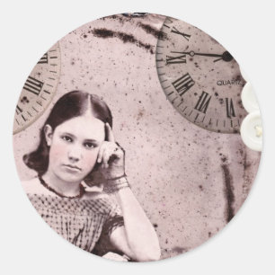 Pegatina Redonda Ella Tiene Todo El Tiempo