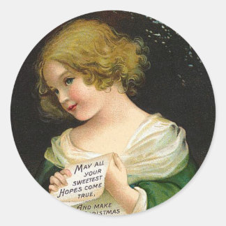 Pegatina Redonda Ellen H. Clapsaddle - Navidades Chica con carta